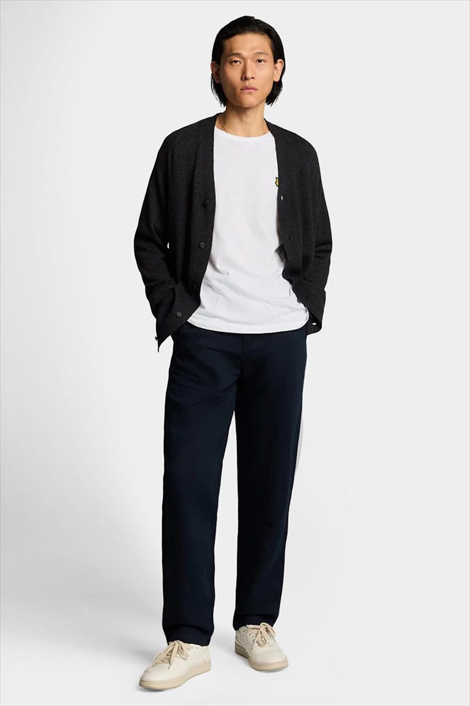 Lyle & Scott - Donkerblauwe Linen Blend broek