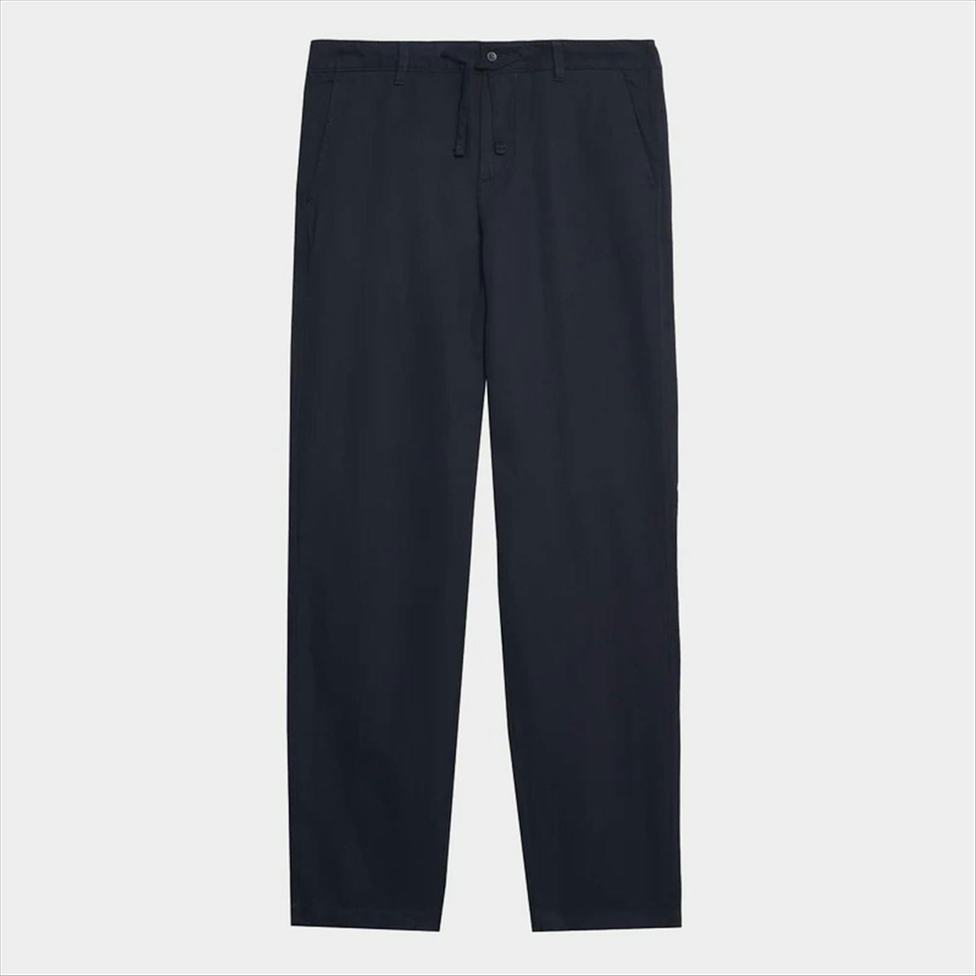 Lyle & Scott - Donkerblauwe Linen Blend broek