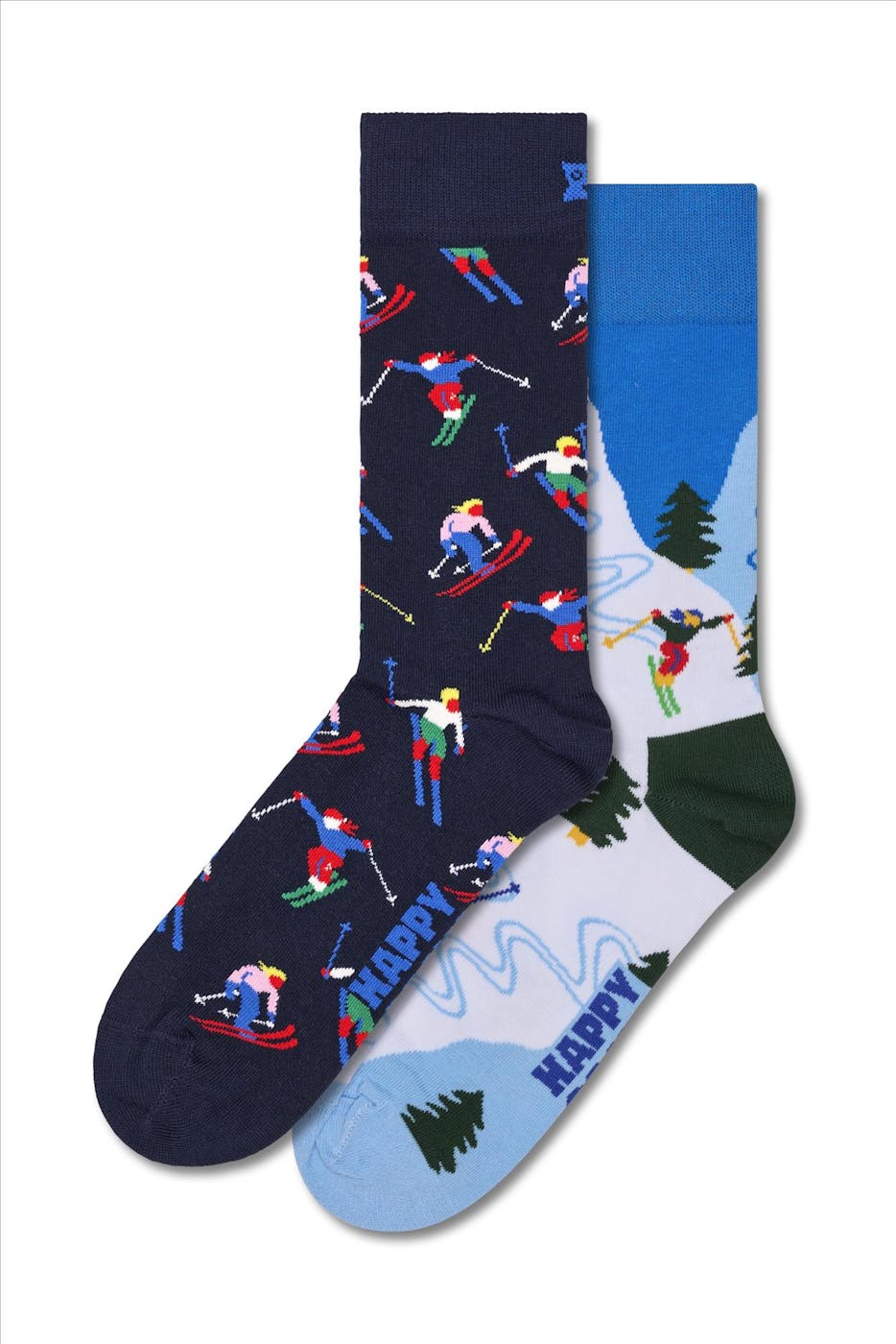 Happy Socks - Blauwe 2-pack Winter Sports sokken giftset, maat: 41-46