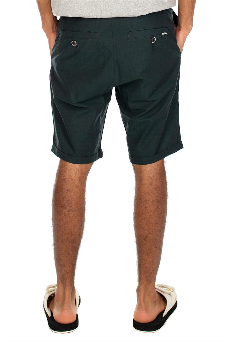 Iriedaily - Donkergroene Golfer Chambray short