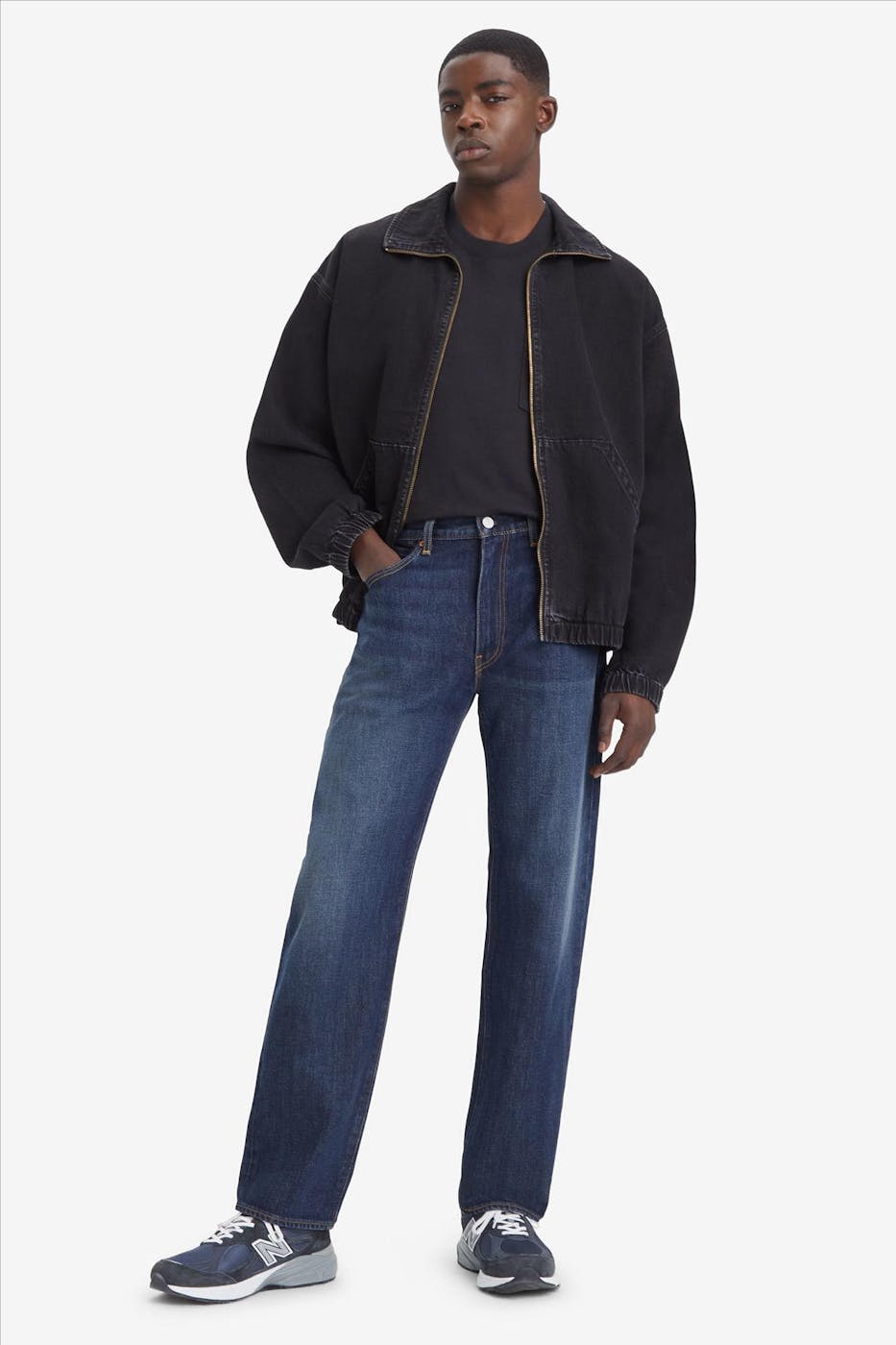 Levi's - Donkerblauwe 555 Relaxed Straight jeans