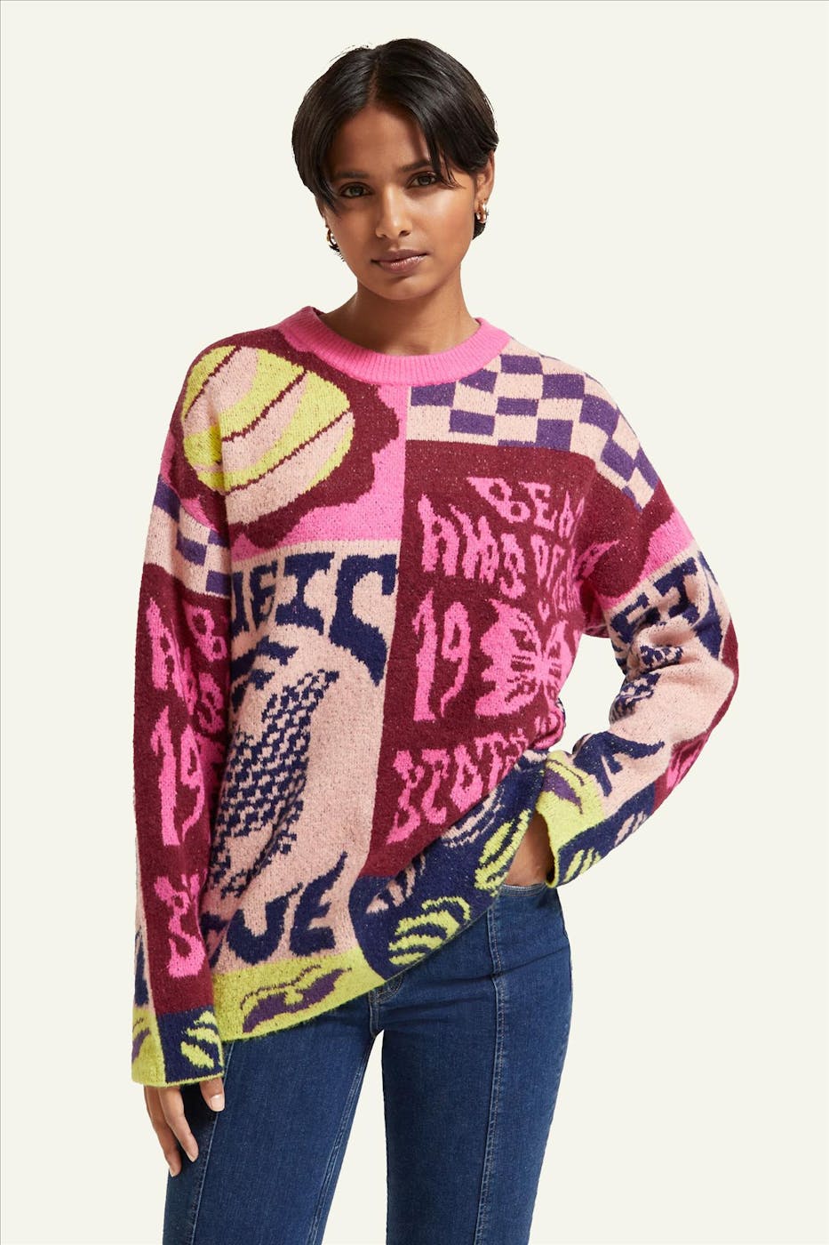 Scotch & Soda - Roze Graphic trui