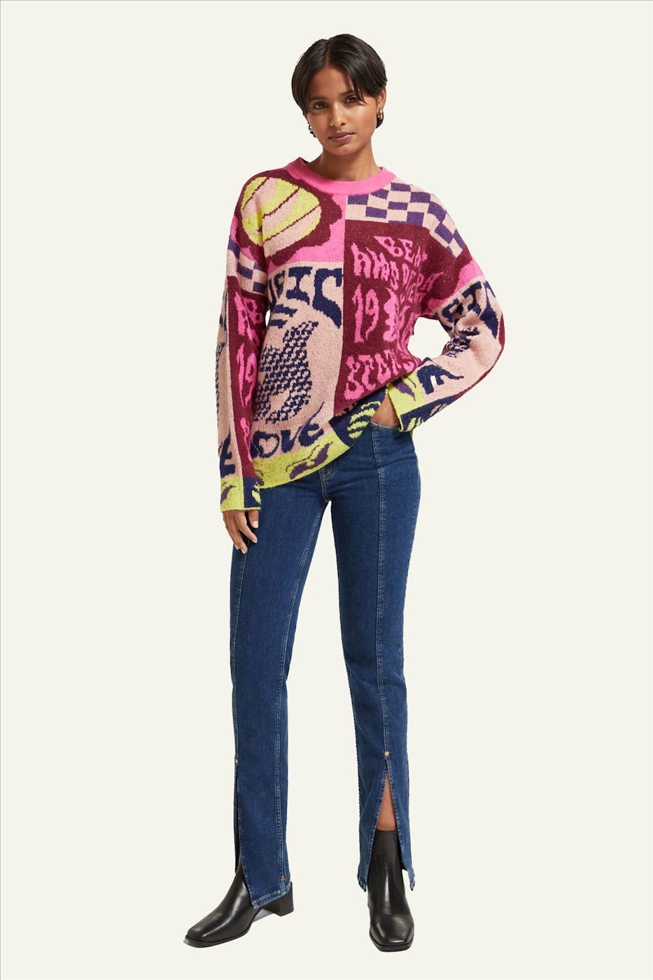 Scotch & Soda - Roze Graphic trui