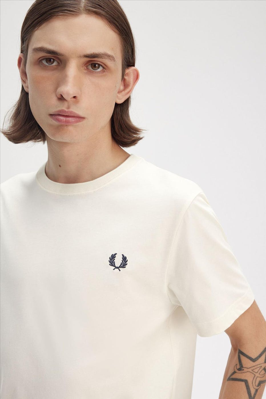 Fred Perry - Ecru Crew Neck T-shirt