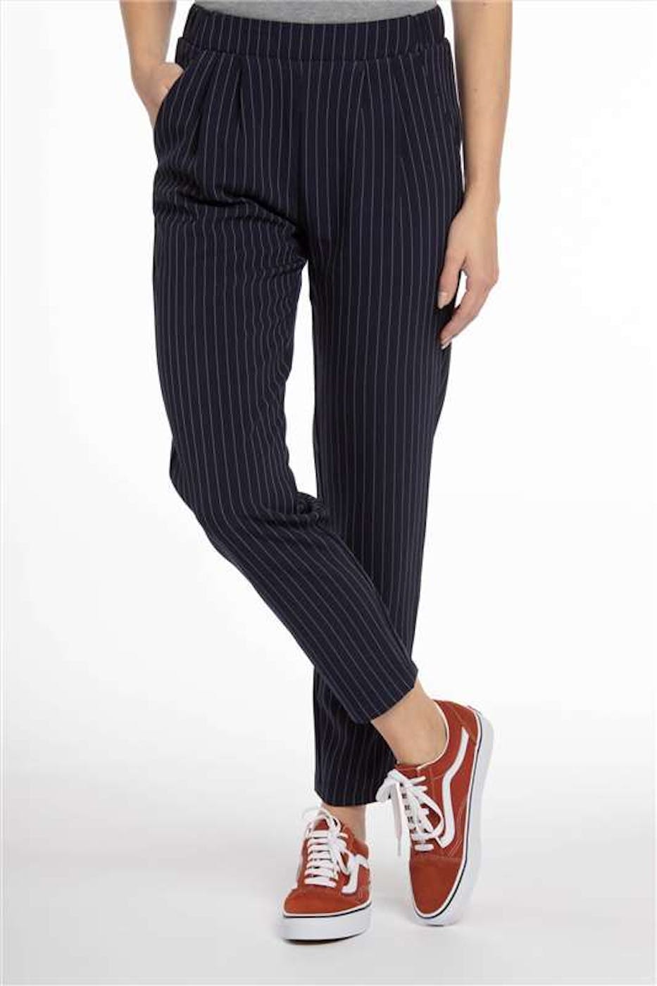 Minimum - Blauwe geklede Sofja broek met pinstripe