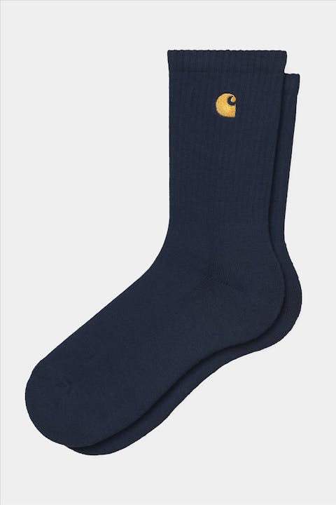 Carhartt WIP - Donkerblauwe Chase sokken, maat: 39-46