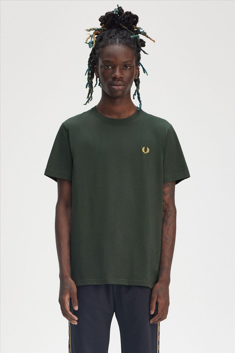 Fred Perry - Donkergroene Crew Neck T-shirt