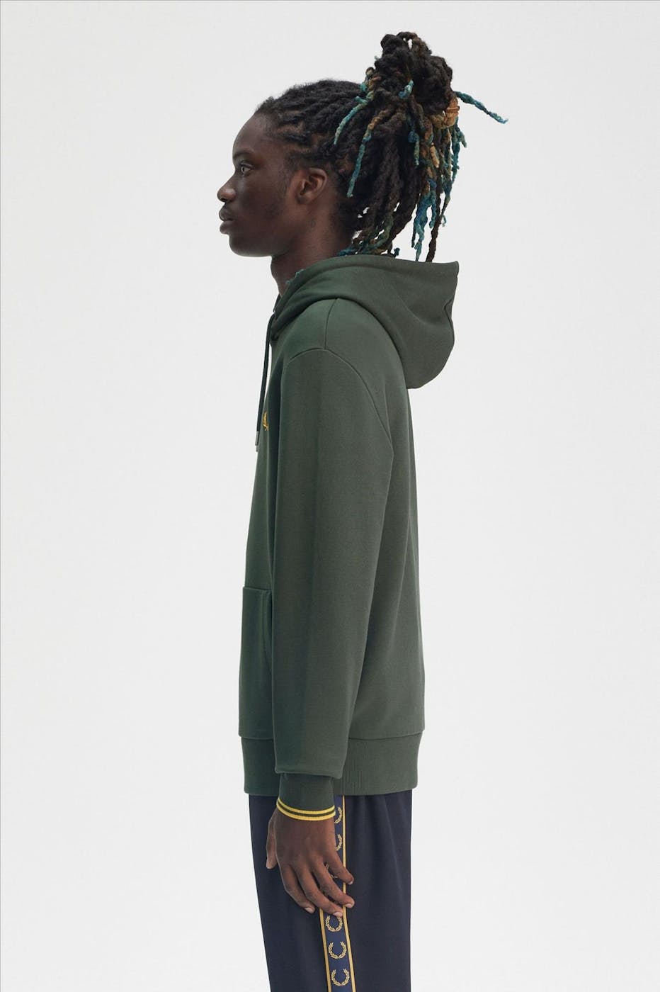Fred Perry - Donkergroene Tipped hoodie
