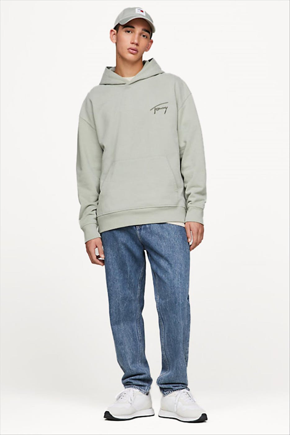 Tommy Jeans - Mintgroene Signature hoodie