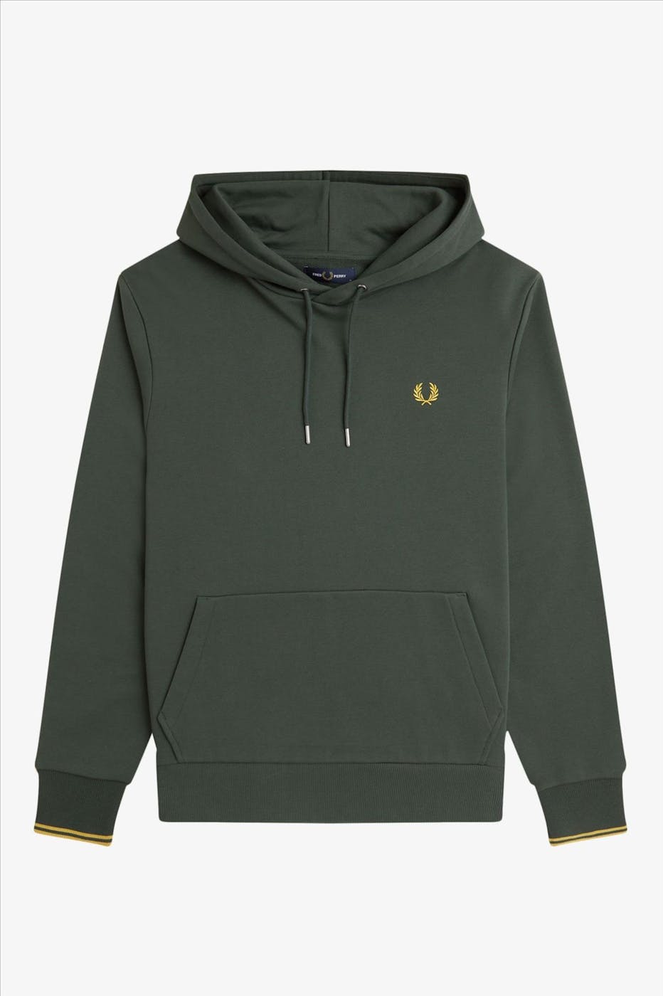 Fred Perry - Donkergroene Tipped hoodie