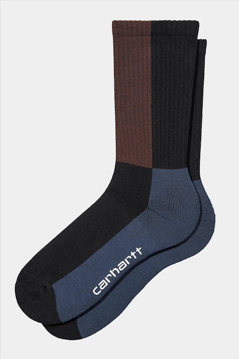 Carhartt WIP - Bruin-zwart-blauwe Valiant sokken