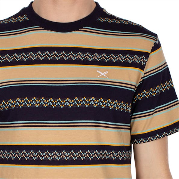 Iriedaily - Donkerblauwe Ziggyzack T-shirt