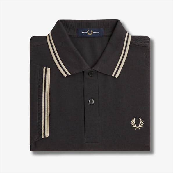 Fred Perry - Donkergrijze Twin Tipped polo