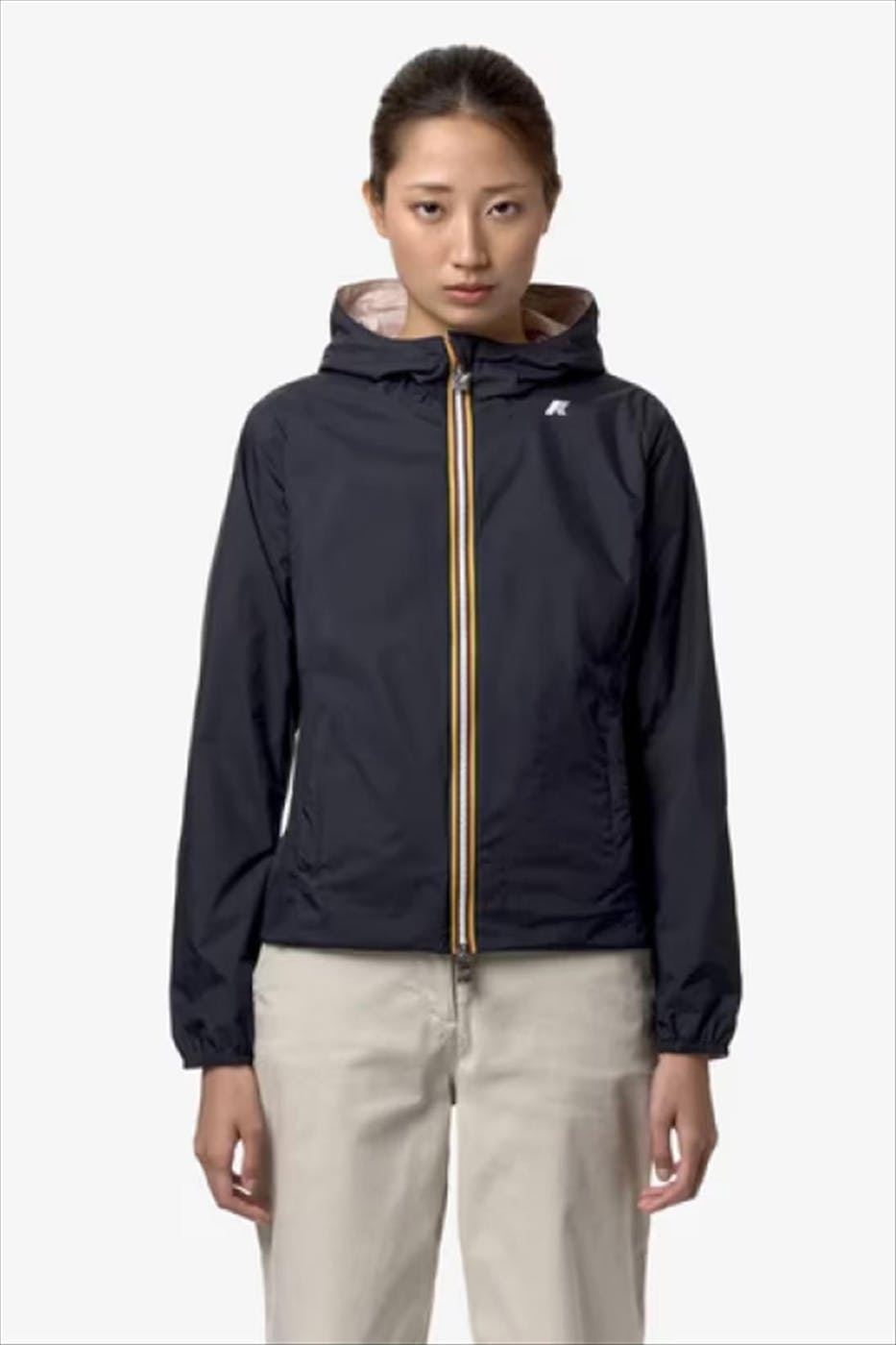 K-Way - Donkerblauw-Grijze Laurette Plus 2 Double regenjas
