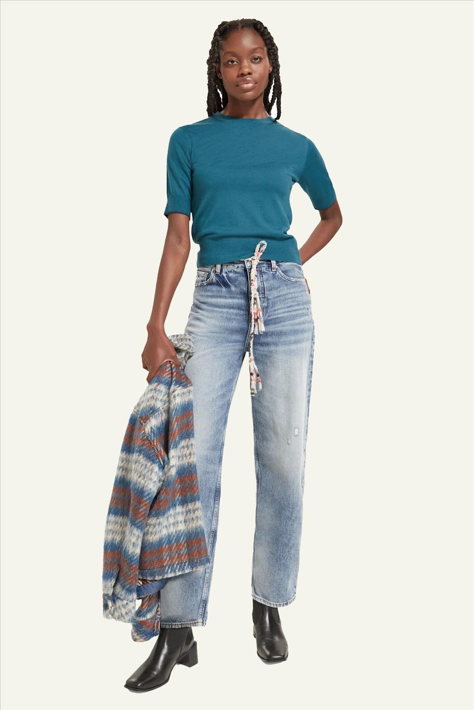 Scotch & Soda - Petrol Short Sleeved trui
