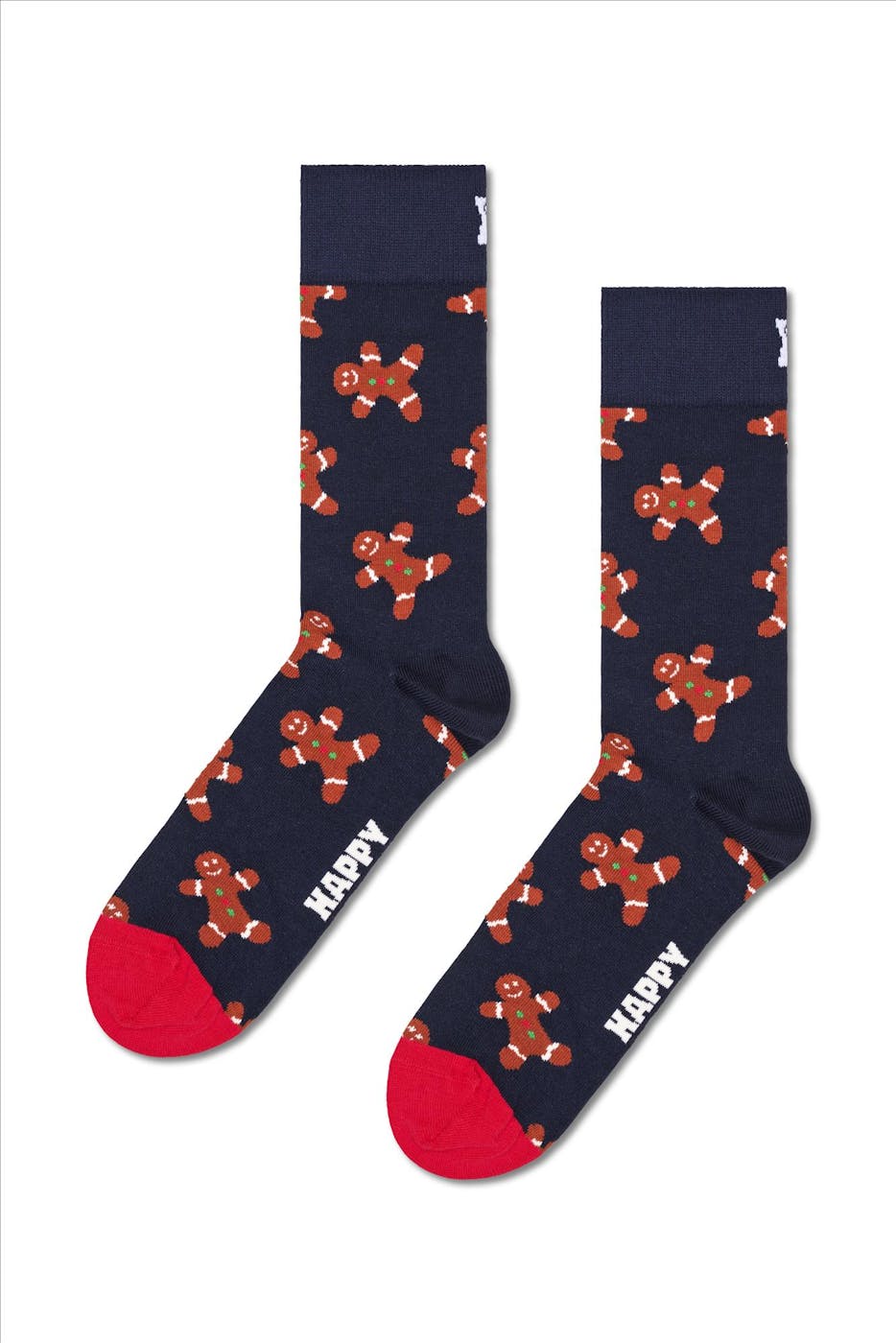 Happy Socks - Donkerblauwe Gingerbread Man sokken, maat: 41-46