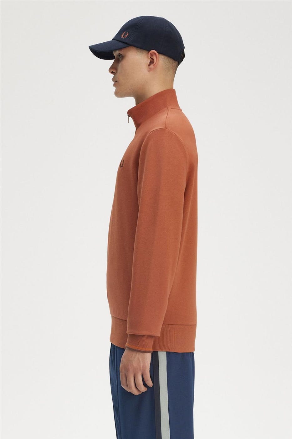 Fred Perry - Kaneelbruine Half Zip sweater