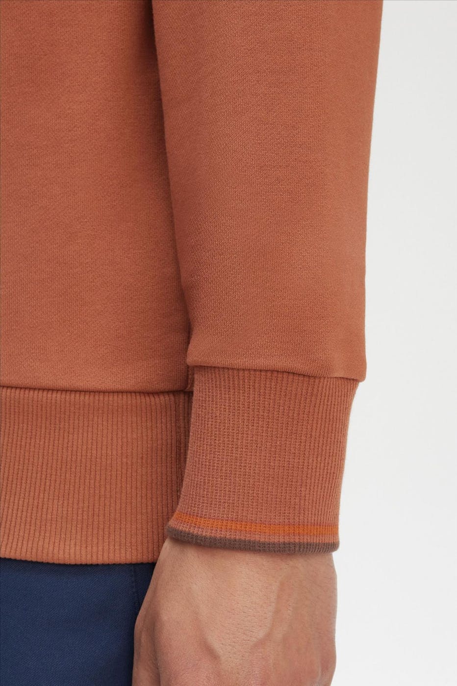 Fred Perry - Kaneelbruine Half Zip sweater