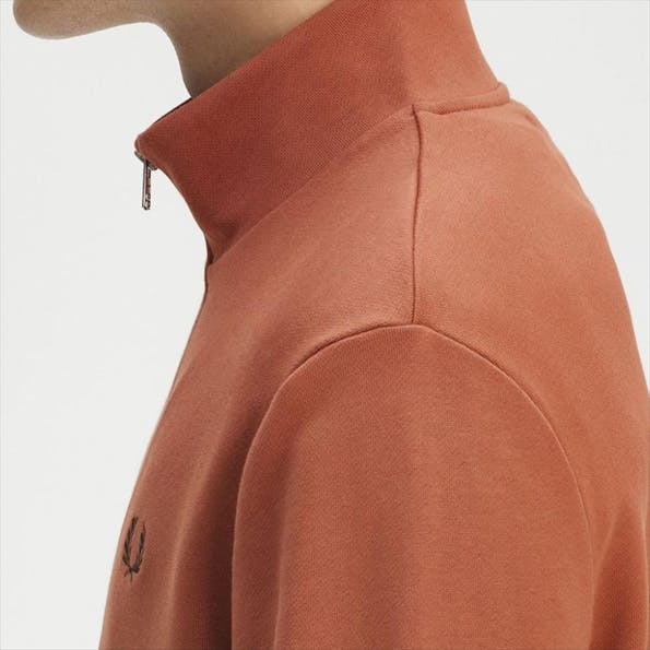 Fred Perry - Kaneelbruine Half Zip sweater