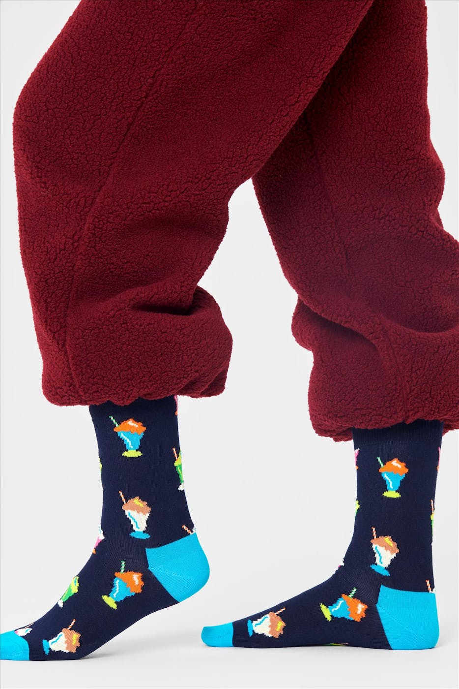 Happy Socks - Zwarte-multicolour Milshake sokken, maat: 41-46