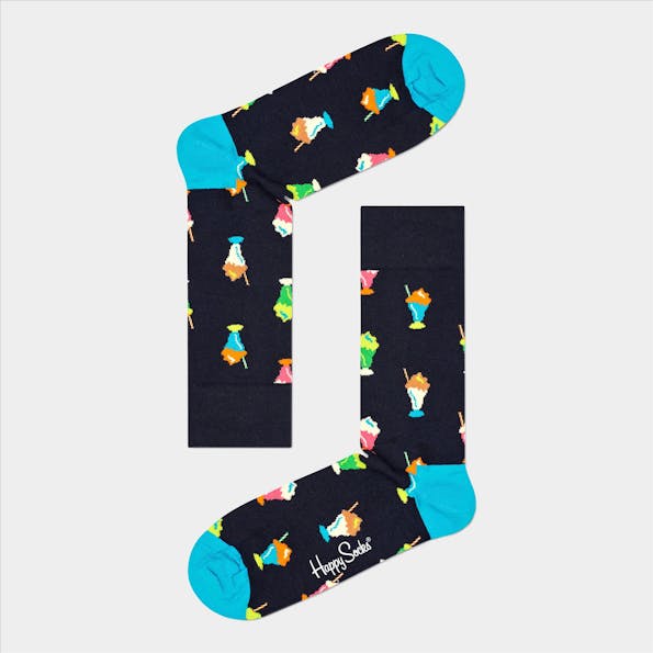 Happy Socks - Zwarte-multicolour Milshake sokken, maat: 41-46