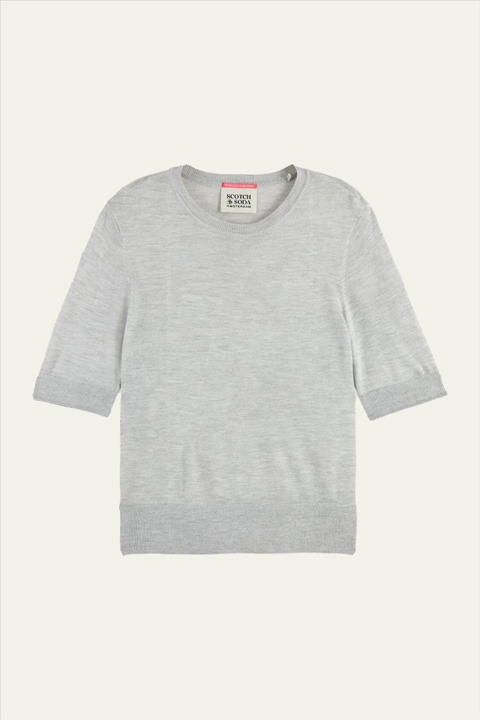 Scotch & Soda - Grijze Short Sleeved trui