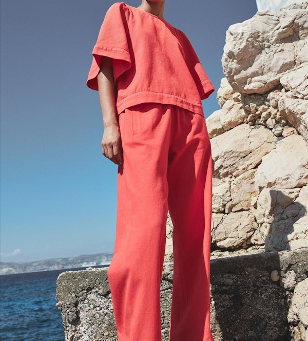 BY BAR - Rode Mees Twill broek