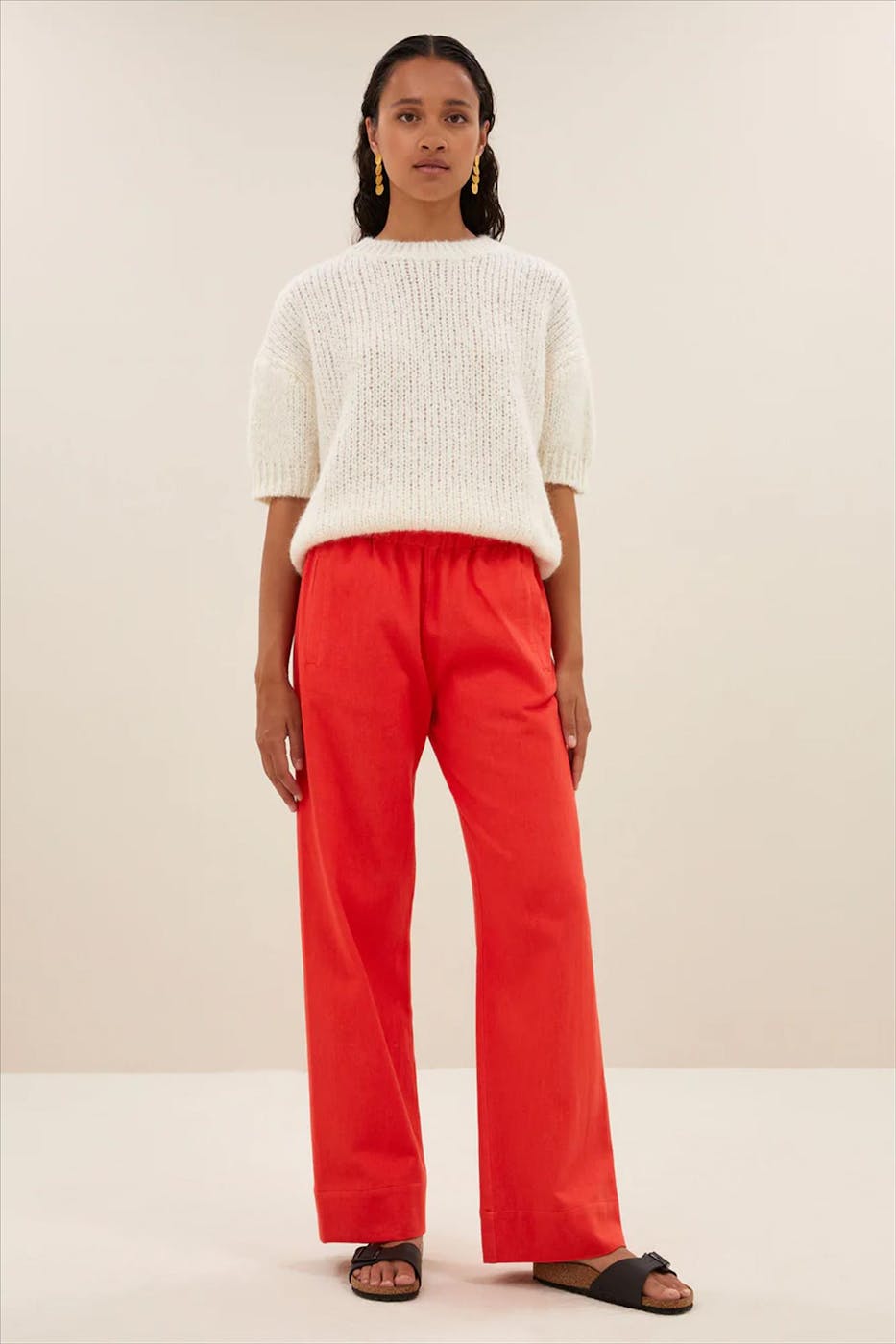 BY BAR - Rode Mees Twill broek