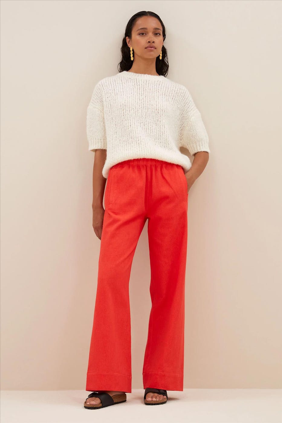 BY BAR - Rode Mees Twill broek