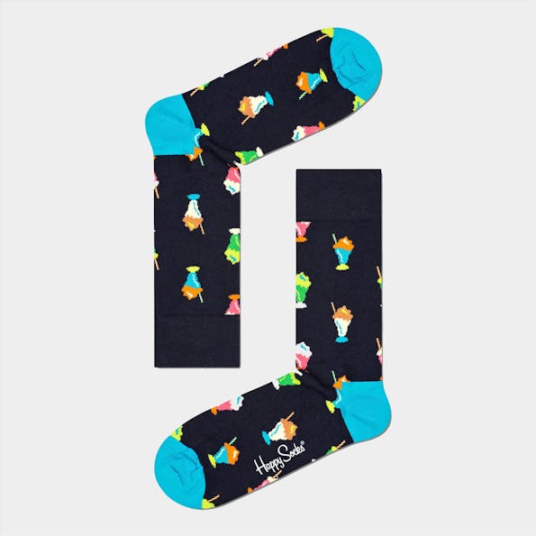 Happy Socks - Zwarte-multicolour Milshake sokken, maat: 36-40