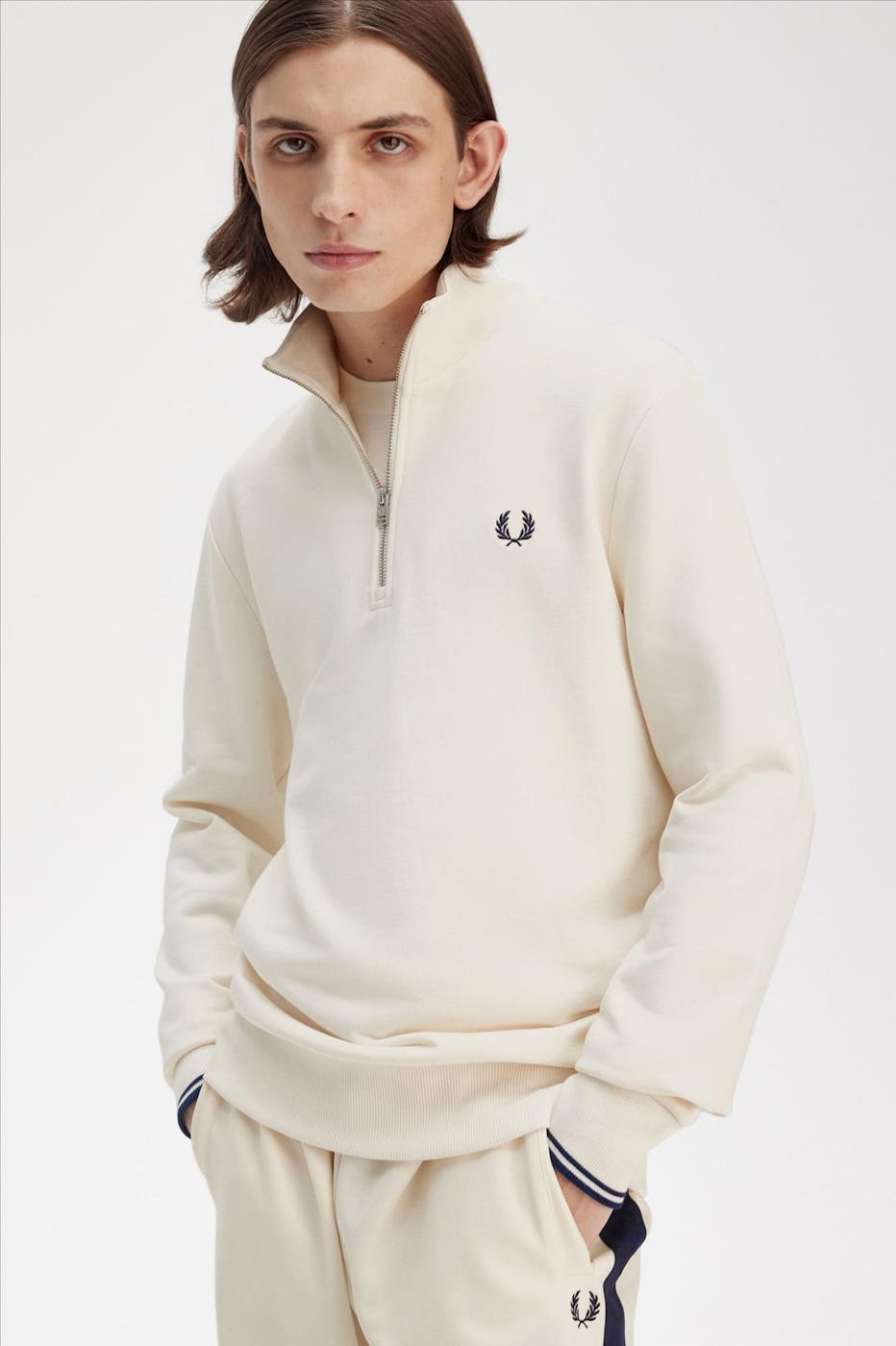 Fred Perry - Ecru Half Zip sweater