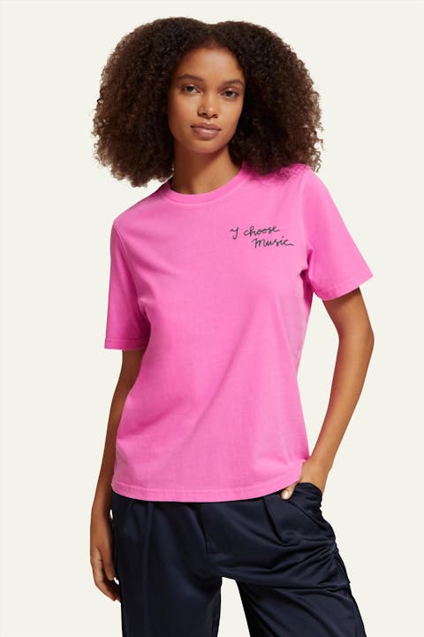 Scotch & Soda - Roze Choose Music T-shirt