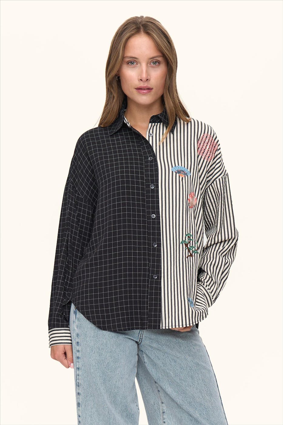 Nümph - Zwart-Witte Miso blouse
