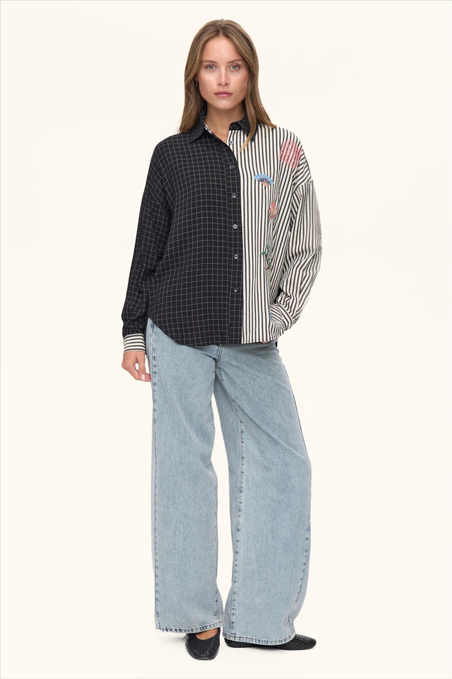 Nümph - Zwart-Witte Miso blouse