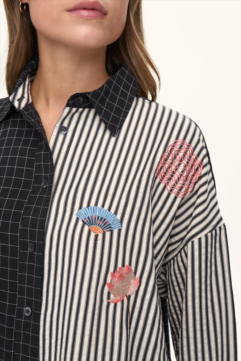 Nümph - Zwart-Witte Miso blouse