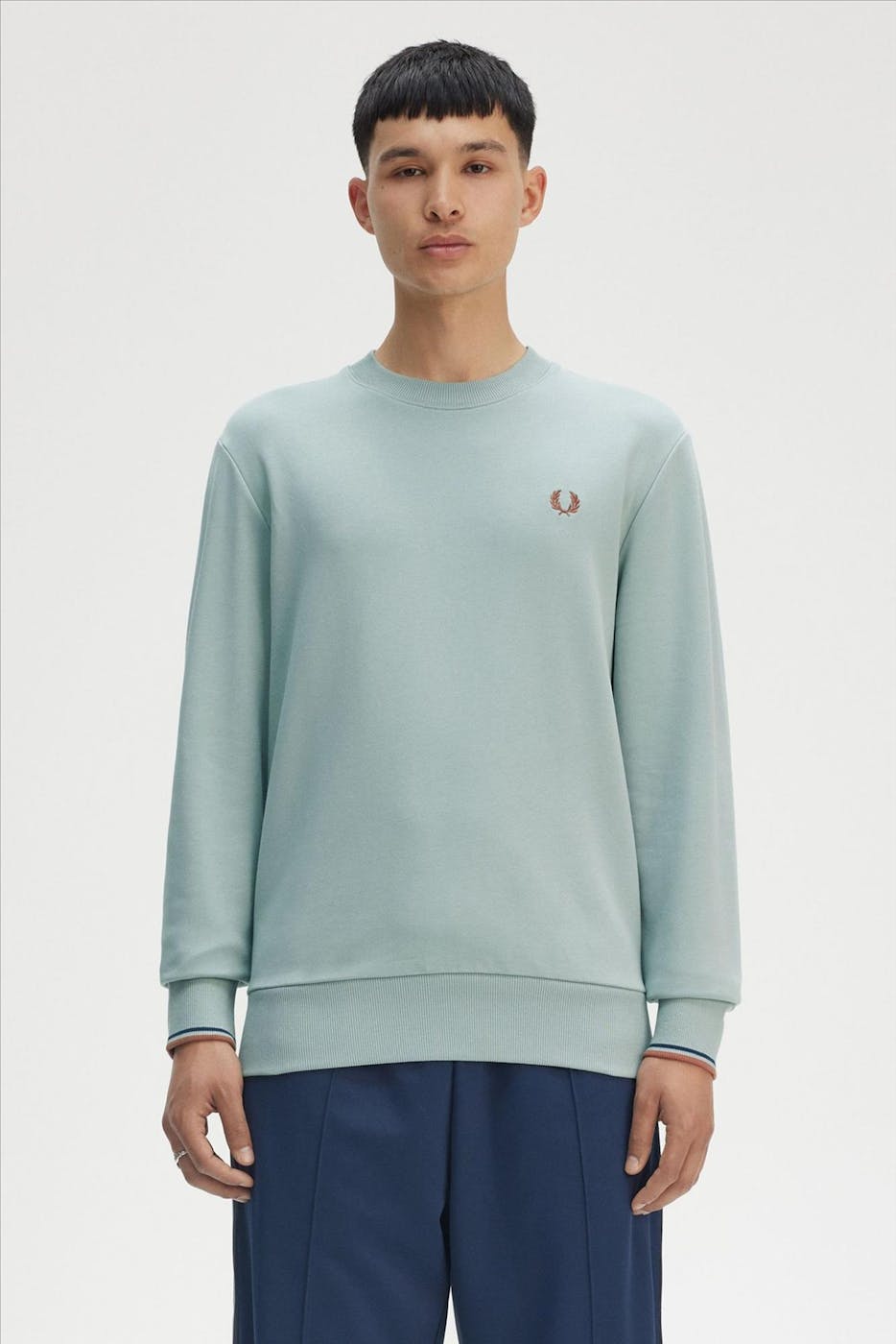 Fred Perry - Mintgroene Crew Neck sweater
