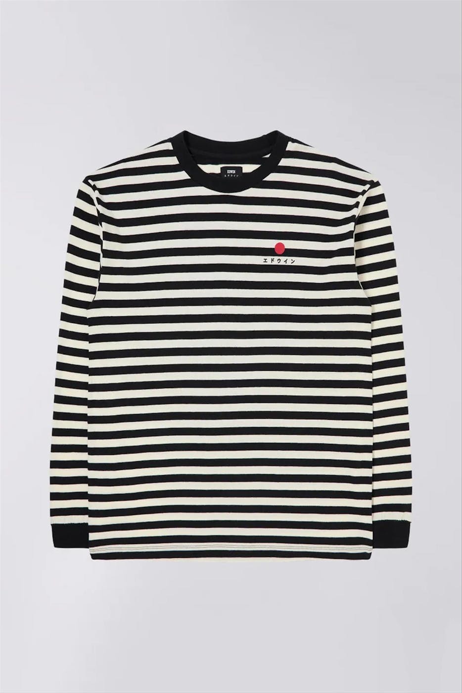 Edwin - Zwarte-Ecru Basic Stripe T-shirt