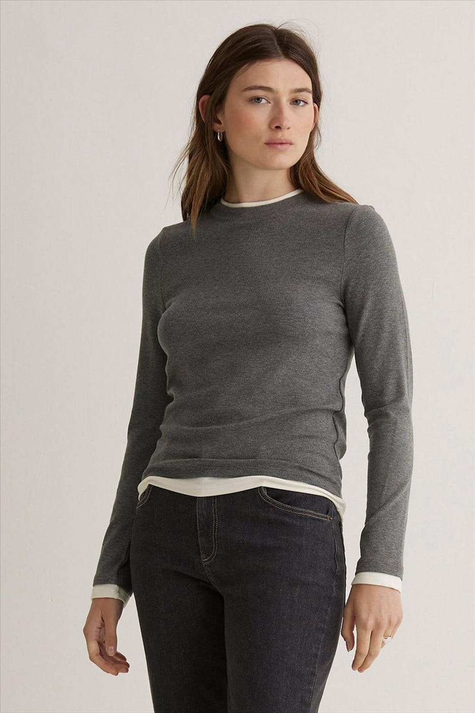 YERSE - Grijze Contrast longsleeve