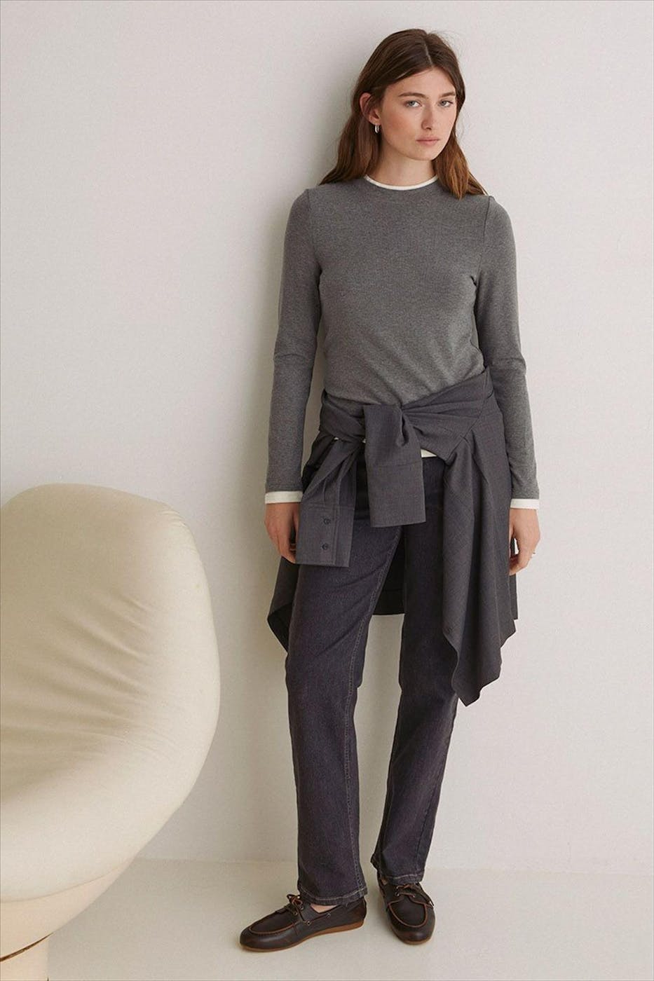 YERSE - Grijze Contrast longsleeve