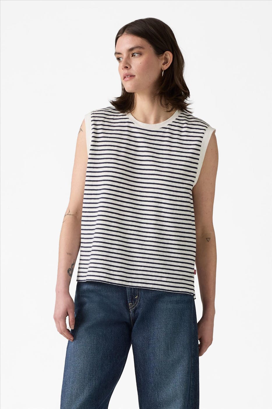 Levi's - Wit-Donkerblauwe Boxy tanktop