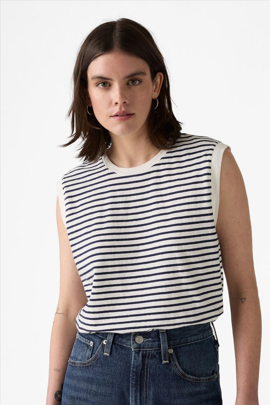 Levi's - Wit-Donkerblauwe Boxy tanktop
