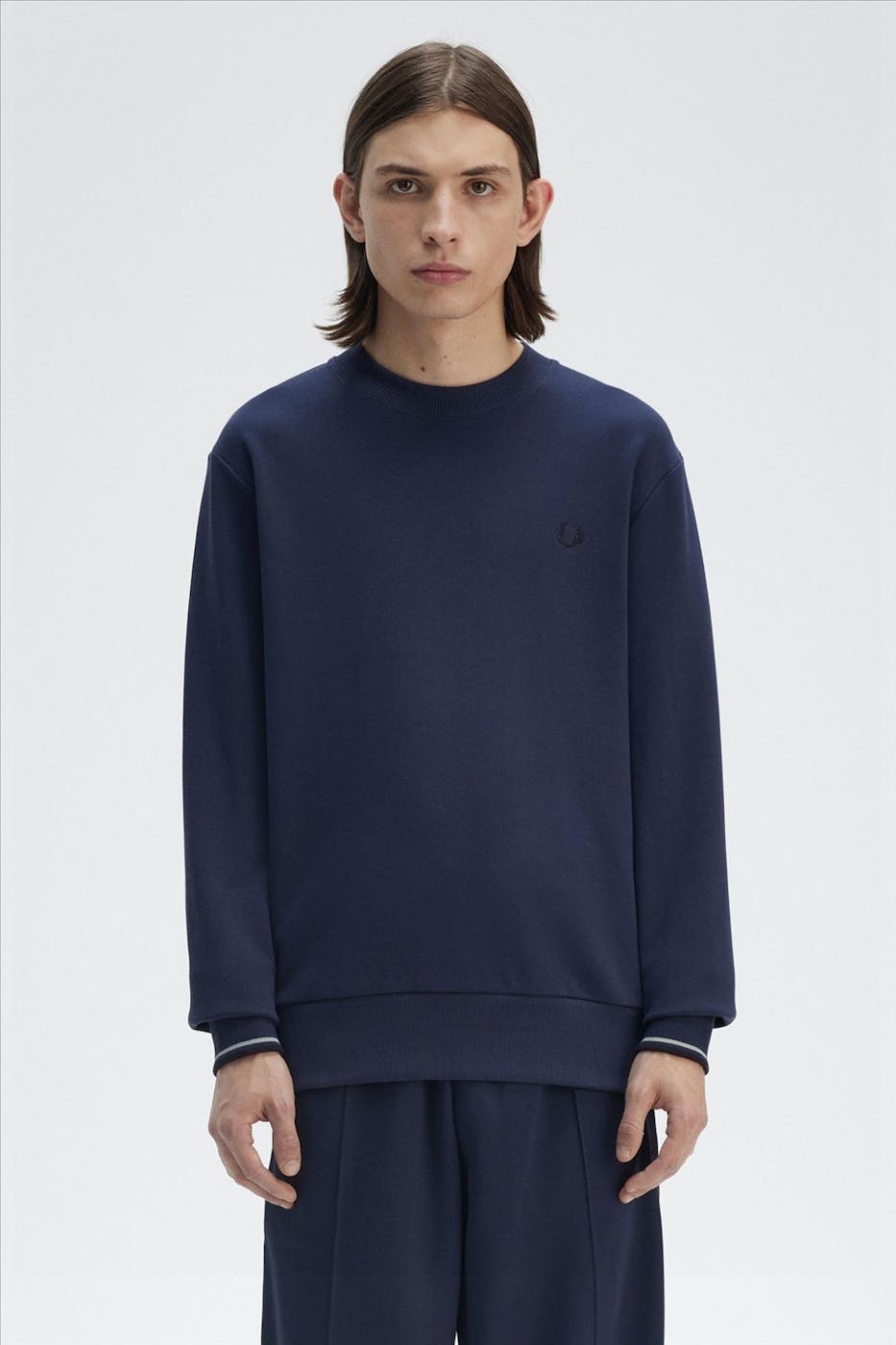 Fred Perry - Donkerblauwe Crew Neck sweater