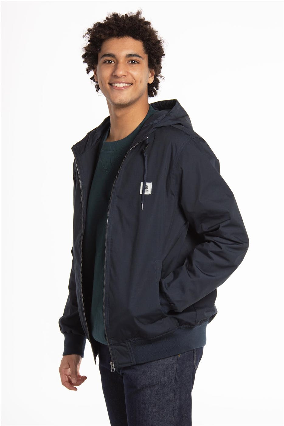 Element - Blauwe Dulcey Light bomber jacket met kap