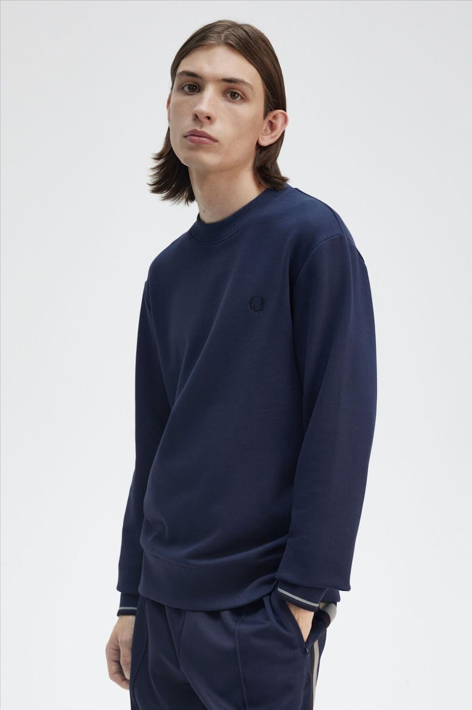 Fred Perry - Donkerblauwe Crew Neck sweater