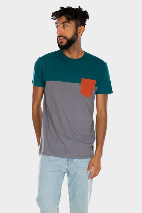 Iriedaily - Groen-grijze Block Pocket T-shirt