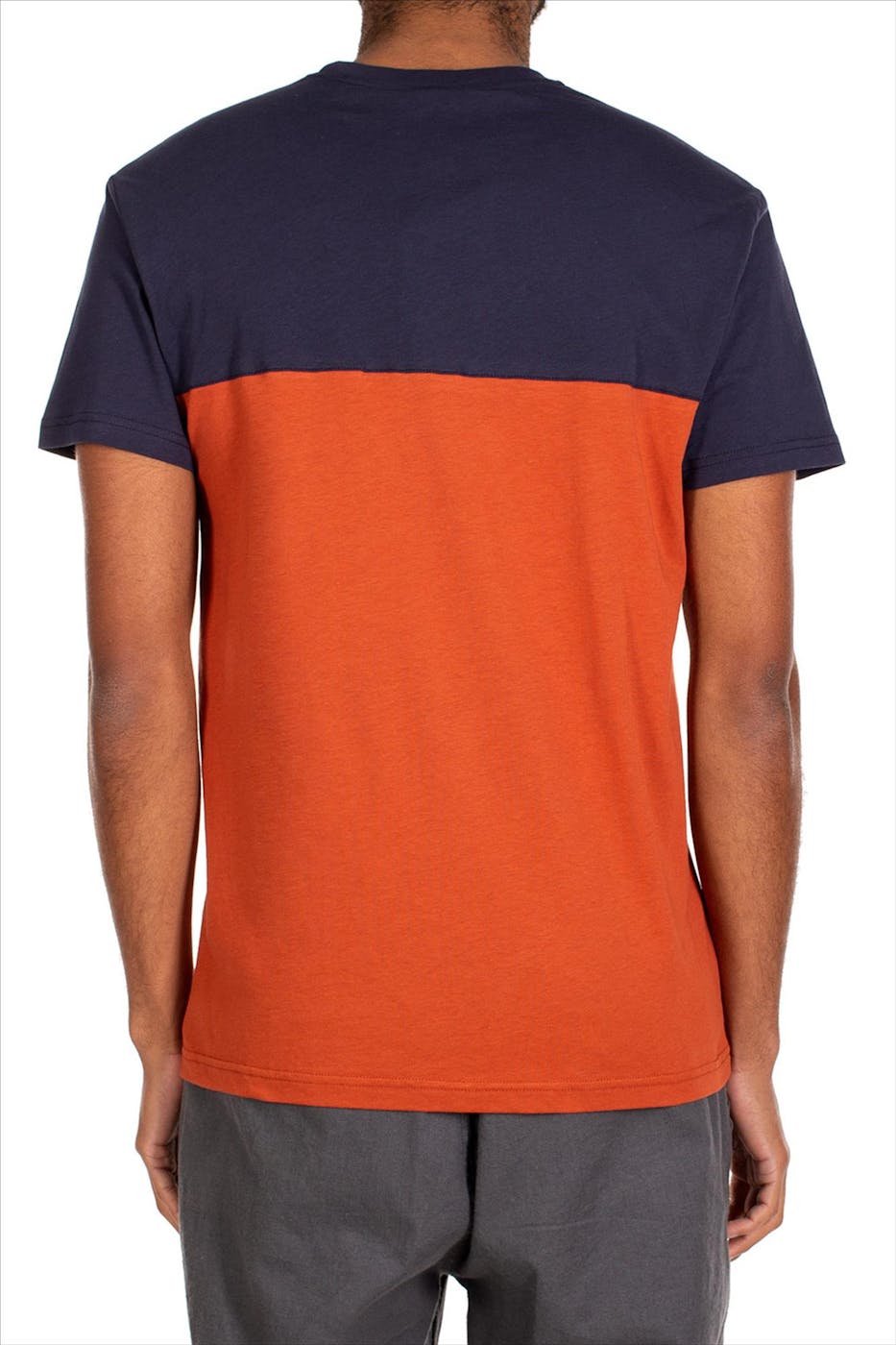 Iriedaily - Donkerblauw-roestbruine Block Pocket T-shirt