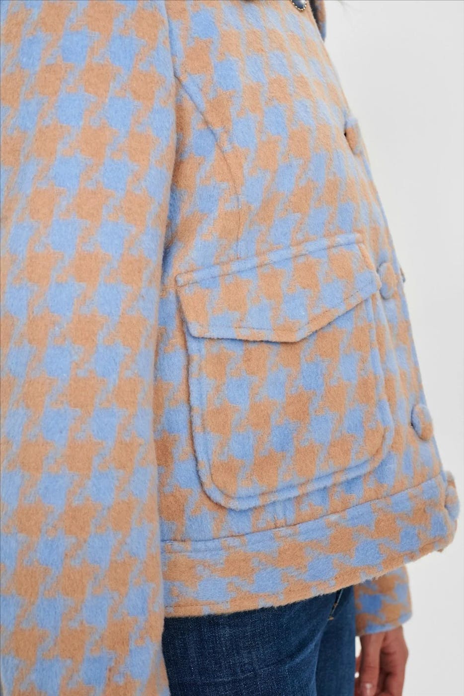 Nümph - Blauw-oranje Nueamarina korte jas
