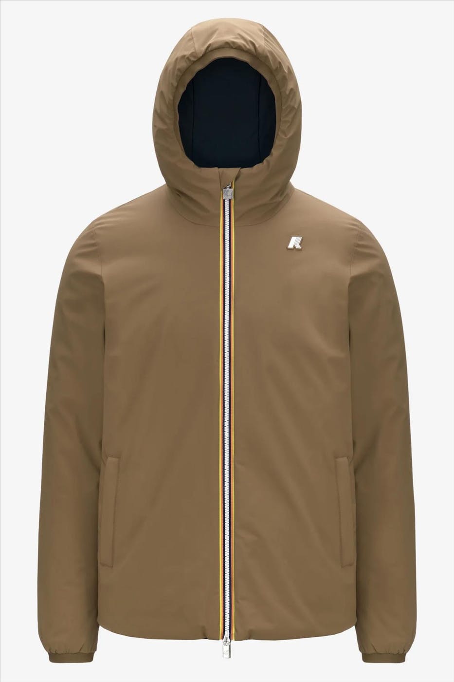 K-Way - Bruine-Donkerblauwe Jack Warm Double jas