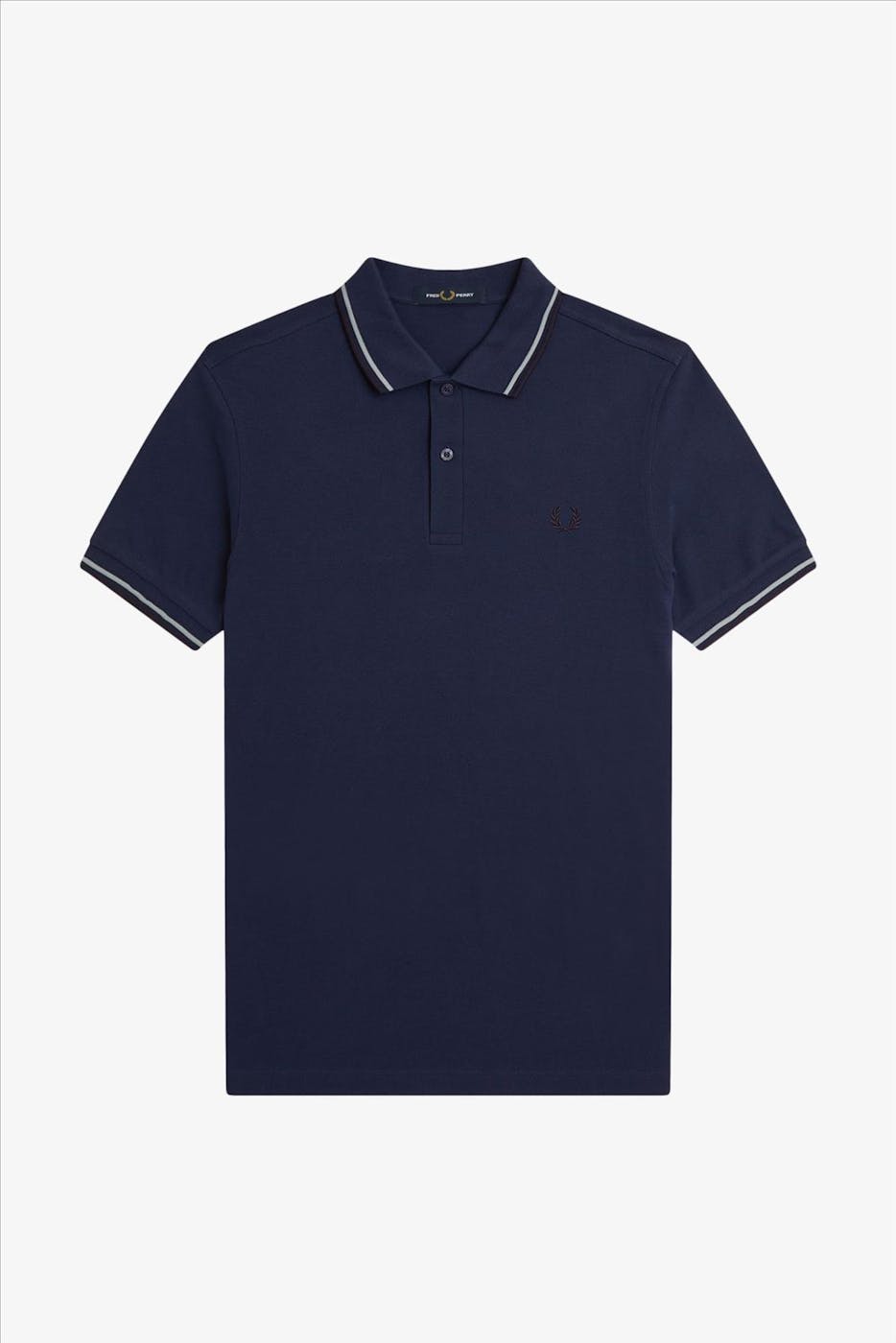 Fred Perry - Donkerblauw-Mintgroene Twin Tipped polo