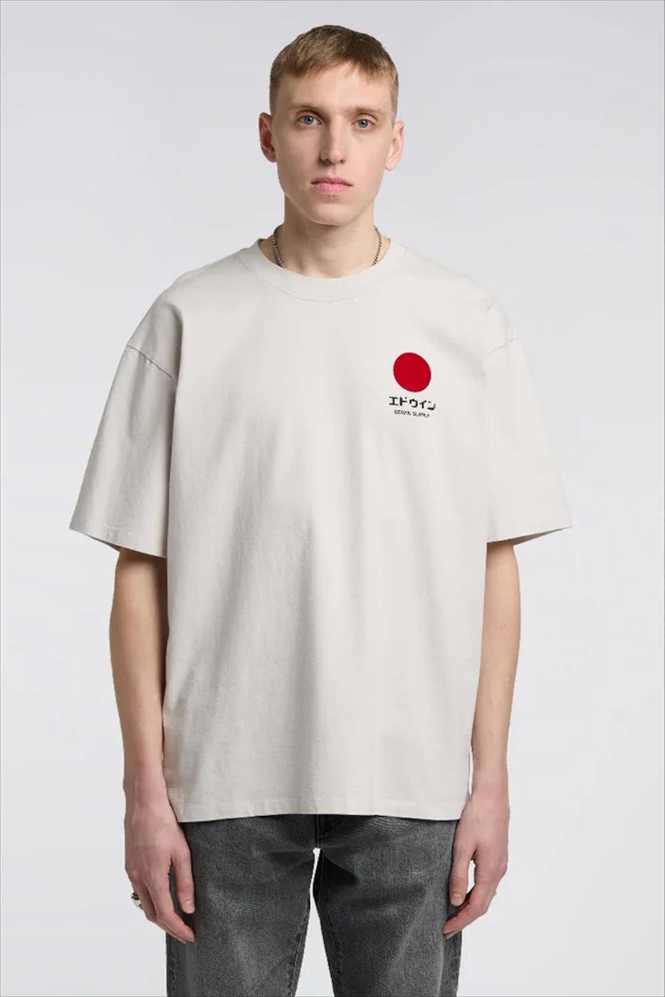 Edwin - Lichtgrijze Japanese Sun Supply T-shirt